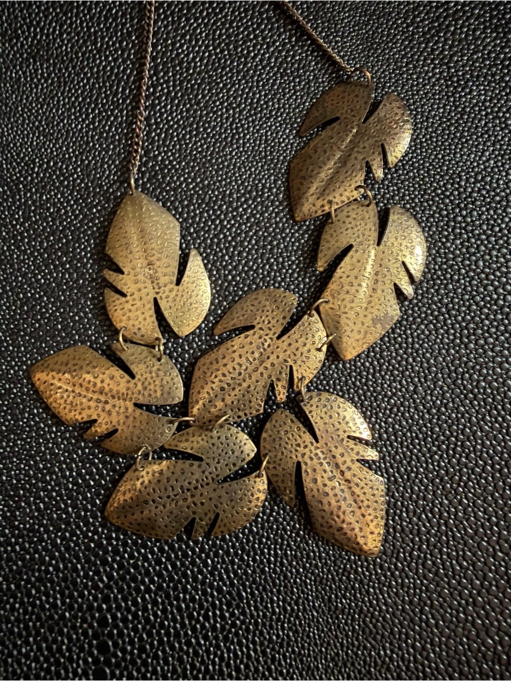 Gold Leaf Statement Necklace - Women Accessories